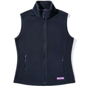 Vineyard Vines Marthas Vineyard Fleece Vest Women Size S Front Zip Pockets Whale